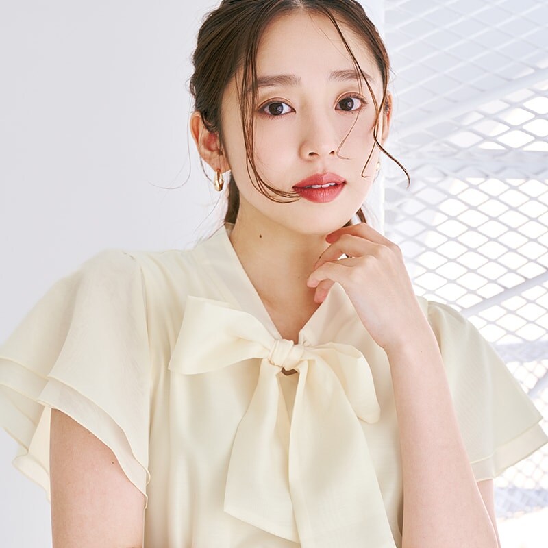 手洗い可】軽やかさ×女性らしい上品な1枚。2026春夏新作 ボウタイ