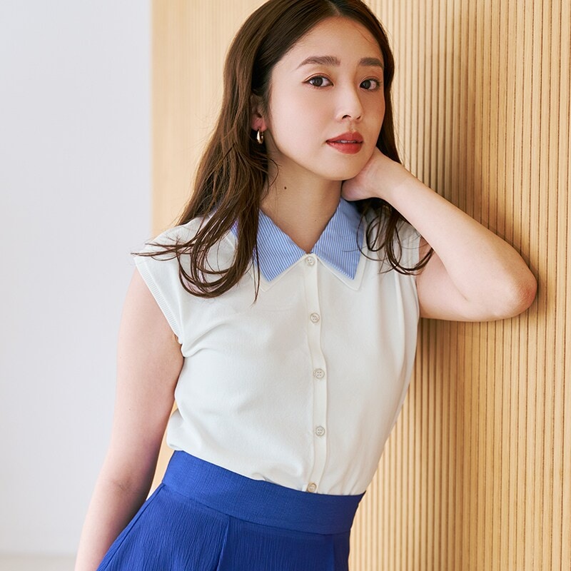 2026春夏新作 シャツ襟フレンチニット | ミッシュマッシュ(MISCH MASCH