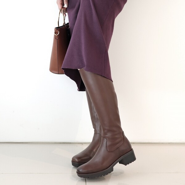 ブーツ、ロング（筒丈35cm以上）、ブラウン系 の通販 | ファッション 