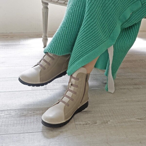 4E】撥水ゴムレースアップブーツ/6128 | モードカオリ(MODE KAORI