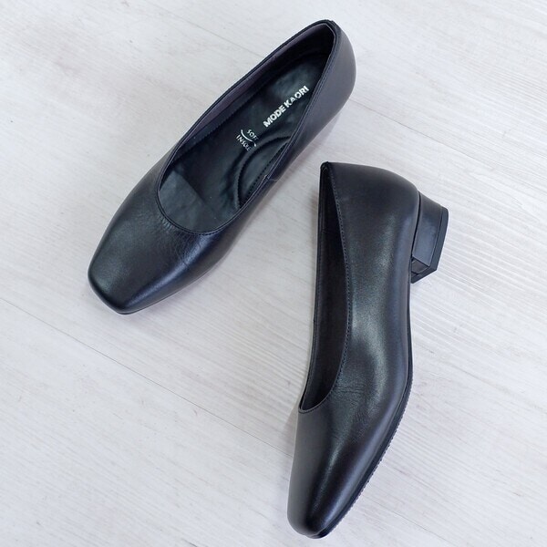 ブラックプレーンパンプス（ブラックフォーマル／静音リフト／抗菌消臭