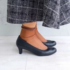 【本革】ブラックパンプス/8501