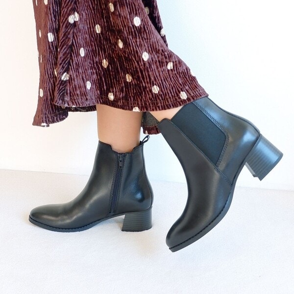 チャンキーヒールサイドゴアブーツ/8700 | モードカオリ(MODE KAORI