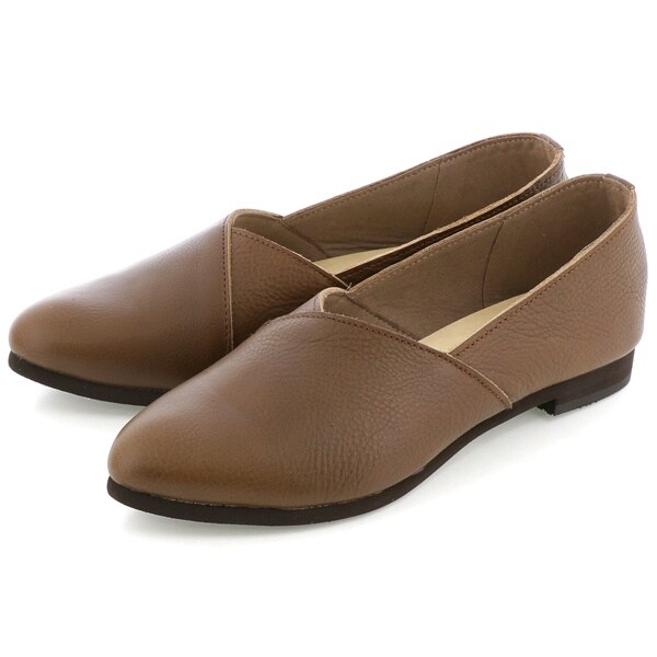 フラットシューズ（スリッポン／Vカット／ソフトインソール／抗菌防臭