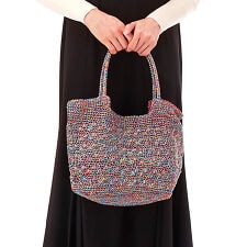 カシュカシュ(cache cache)のカシュカシュ cachecache / メタリックコード柄編みトートバッグ