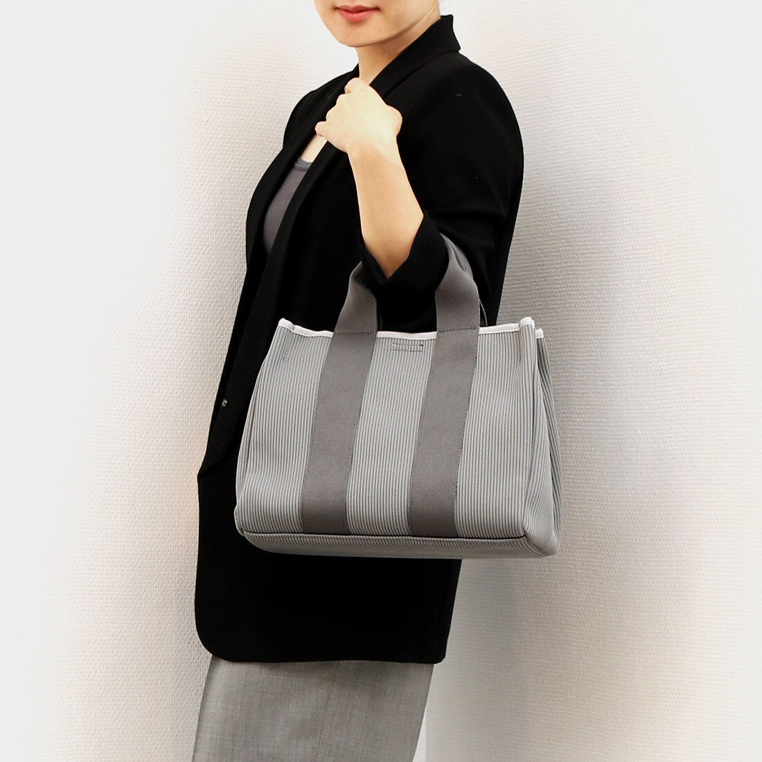 カシュカシュ cachecache / ジャガードニットスクエアビッグトート