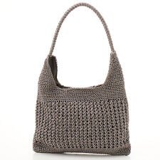 カシュカシュ cachecache / メタリックコード柄編みワンハンドルトート