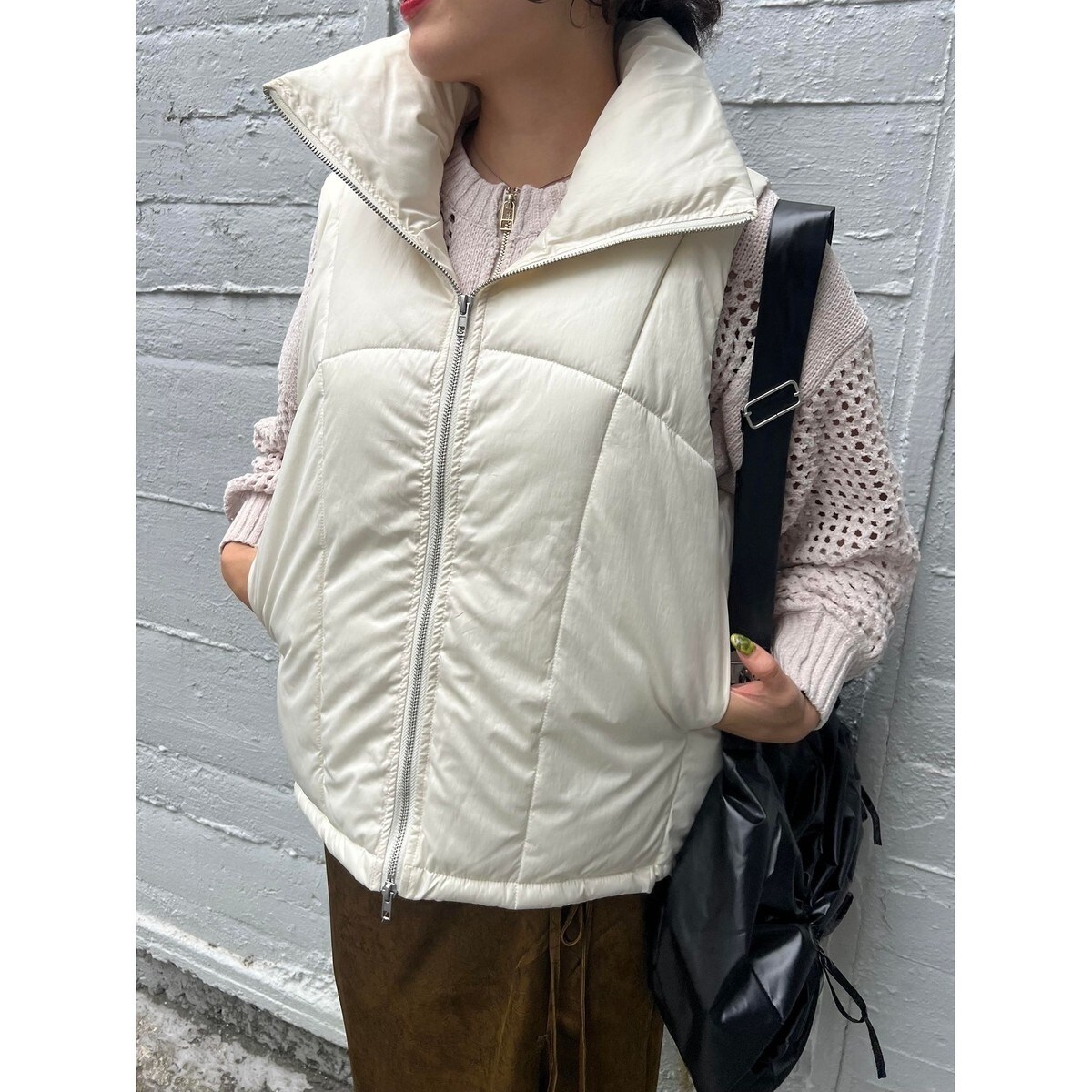 ENIM BY VICKY】ファイバーダウンシャイニースタンドベスト
