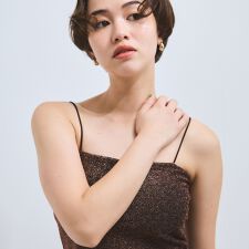 カップ付きラメキャミソール≪手洗い可能≫