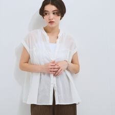 ボイルフレンチスリーブブラウス≪手洗い可能≫