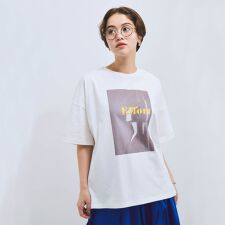 配色フォトプリントTシャツ≪手洗い可能≫