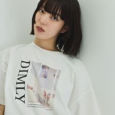 配色フォトプリントTシャツ≪手洗い可能≫