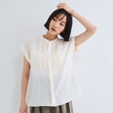 ハシゴレースフレンチスリーブブラウス≪手洗い可能≫