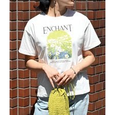 【ENIM BY VICKY】フラワーフォトプリントロゴTシャツ《洗濯機で洗える》