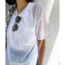 【ENIM BY VICKY】ポケット付きシアーTシャツ《手洗い可能》