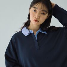 配色ポロスウェットプルオーバー≪セットアップ対応/手洗い可能≫
