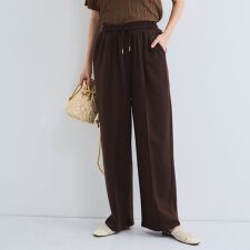ミニ裏毛ピンタックワイドパンツ≪手洗い可能≫