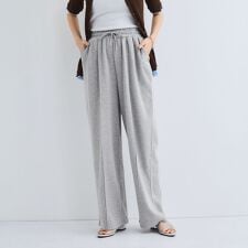 ミニ裏毛ピンタックワイドパンツ≪手洗い可能≫