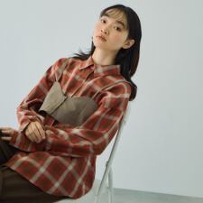 オンブレーチェックオーバーサイズシャツ≪手洗い可能≫