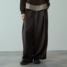 ヘビーサテンタックワイドパンツ≪手洗い可能≫