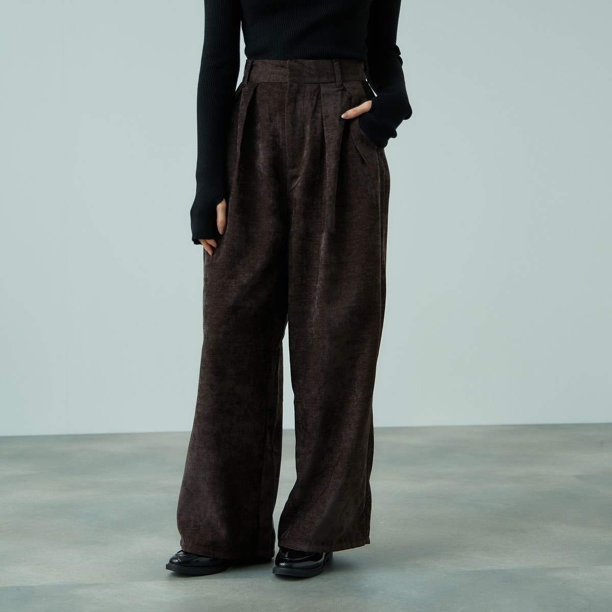 サージ2タックワイドパンツ≪手洗い可能≫
