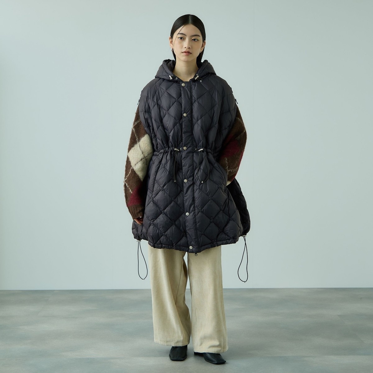 ◇【WEB限定】【TAION/タイオン】別注ボア×ダウンフードコート