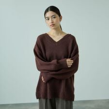 アルパカタッチVネックニットプルオーバー≪手洗い可能≫