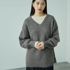 アルパカタッチVネックニットプルオーバー≪手洗い可能≫