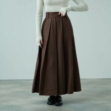 ワイドプリーツスリットスカート≪手洗い可能≫