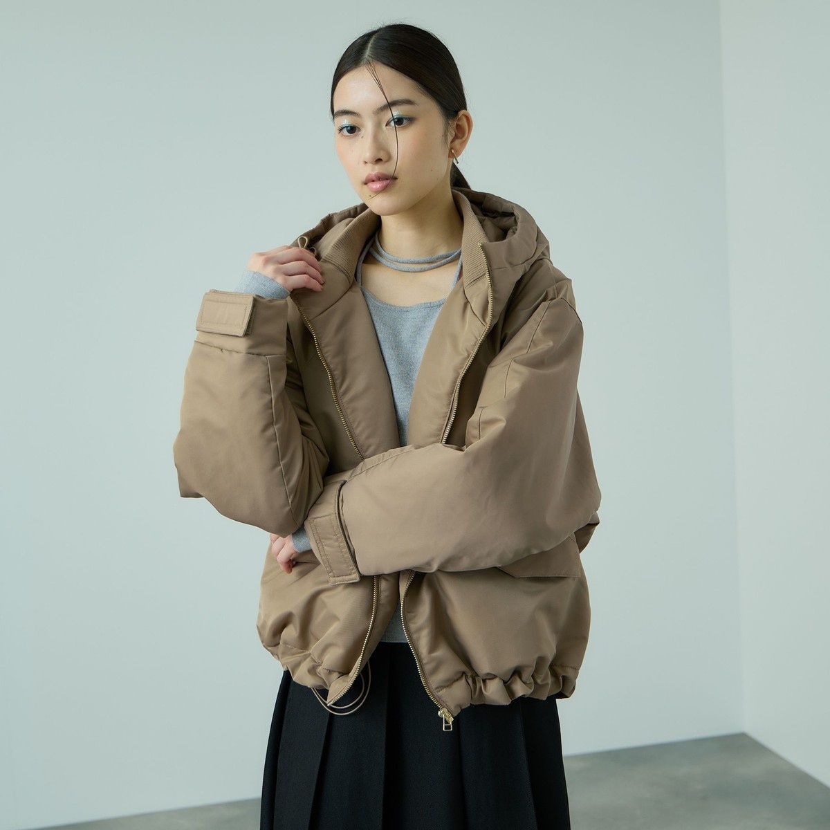 ナイロン中綿フードMA-1ジャケット≪手洗い可能≫ | ビッキー(VICKY