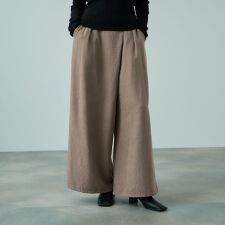 フィブリルサテンラップワイドパンツ≪洗濯機で洗える≫