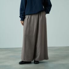 フィブリルサテンラップワイドパンツ≪洗濯機で洗える≫