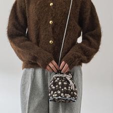 ジャガード巾着ミニバッグ