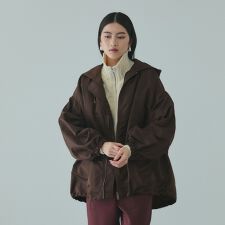 ボアライナー付きナイロンフーディブルゾン≪洗濯機で洗える≫ 