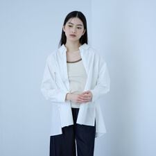 【大人の抜け感】コーマコットンバックフレアシャツ