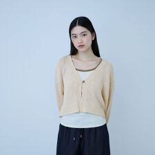 テープヤーンショート丈カーディガン