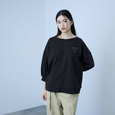 【大人の抜け感】ワッペンマルチネックスウェット
