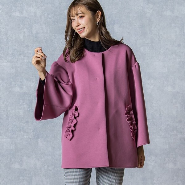 フリルポケットジャケット≪洗濯機で洗える≫ | クイーンズ フリルポケットジャケット≪洗濯機で洗える≫ | クイーンズ