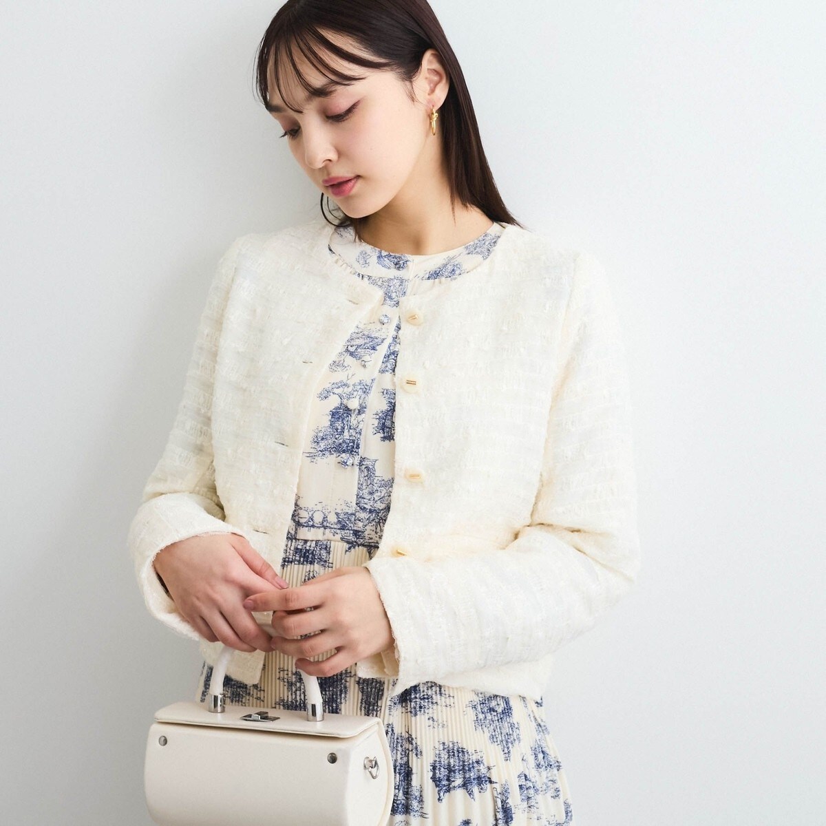 【18％OFF】 クイーンズコート(QUEENS COURT) レディース ノーカラー ジャケット・アウター