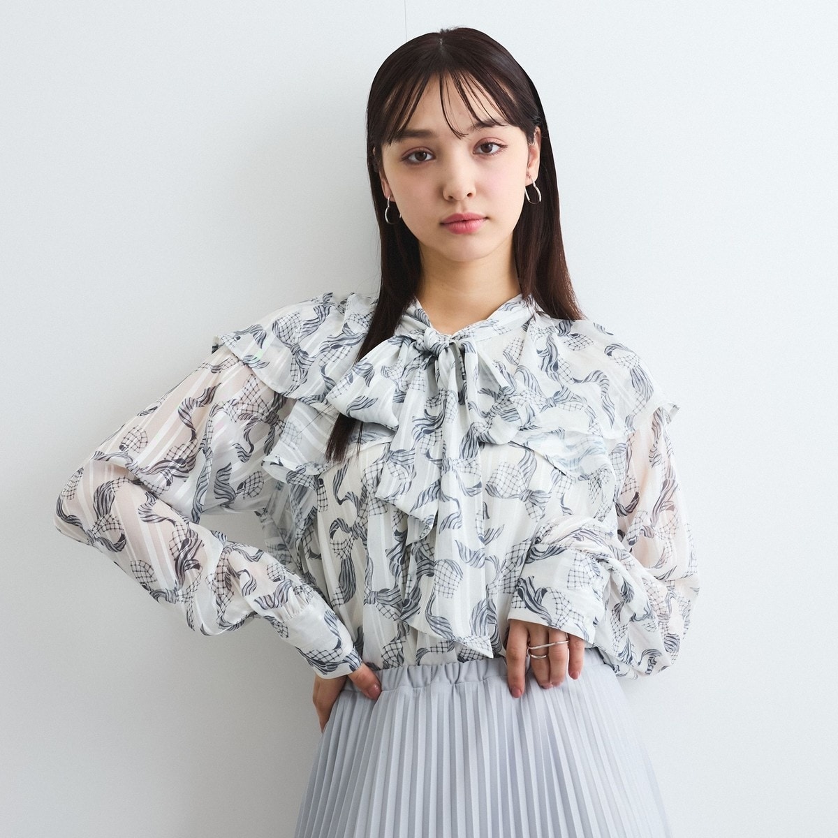 ketty / ケティ ロールネックシアーシャツブラウス≪手洗い可能≫ ロールネックシアーシャツブラウス≪手洗い可能≫ | ketty