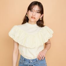 クイーンズコート(QUEENS COURT)のシルケットカットフリルトップス≪手洗い可能≫