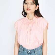 リボンタイフリルブラウス≪手洗い可能≫