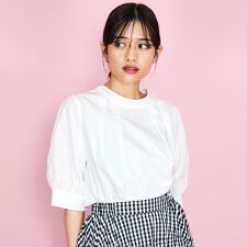 バックジップタックブラウス≪セットアップ対応/洗濯機で洗える≫