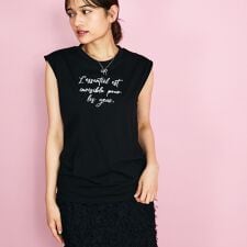 クイーンズコート(QUEENS COURT)の3DフロッキーノースリTシャツ≪洗濯機で洗える≫