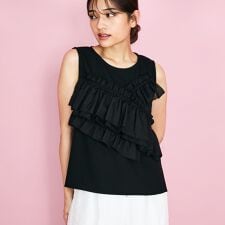 シフォンフリルノースリブラウス≪手洗い可能≫