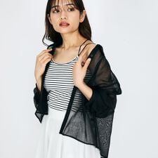 カップ付きナローストラップボーダーキャミ≪手洗い可能≫