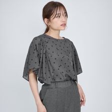 チェリープリント柄ブラウス≪手洗い可能≫