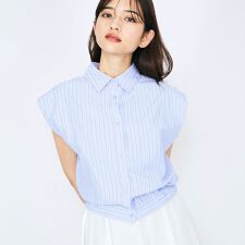 ストライプノースリシャツ≪手洗い可能≫
