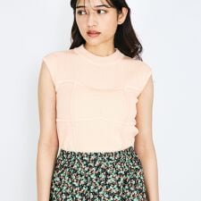 ビスチェ風切替えニットノースリトップス≪手洗い可能≫