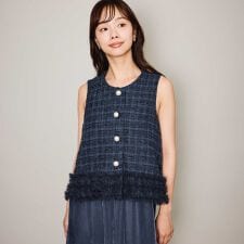 ライトツィードフリルヘムベスト≪洗濯機で洗える≫
